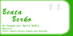 beata berko business card